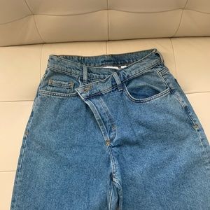 Crossover Button Denim Jeans. Never been worn.